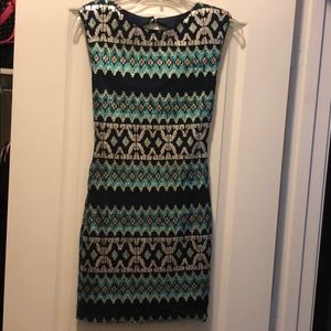 Navy sequins party dress